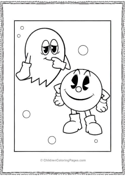 Pacman And A Ghost With Boots And Gloves Black Free PDF Printable