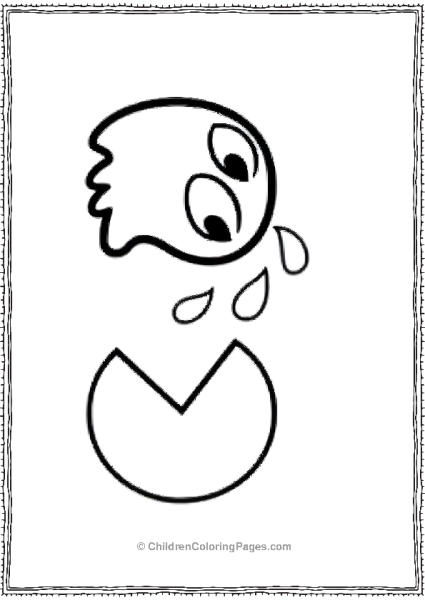 Pacman Cracked Egg With A Face And Tears Free PDF Printable