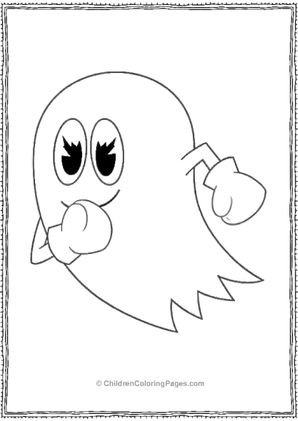 Pacman White Ghost With Boxing Gloves Cartoonish Style Free PDF Printable