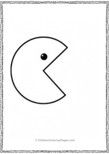 Pacman With A White Dot In A Black Background Free PDF Printable