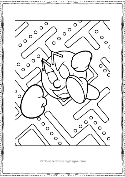 Pacman With Arms And Legs Smiling Black And White Free PDF Printable