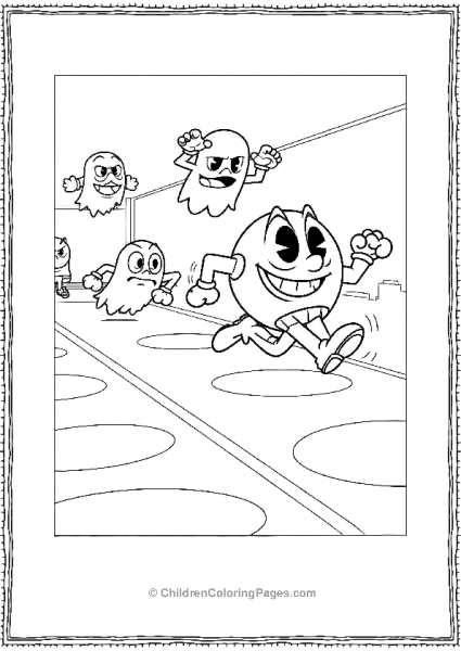 Pacman With Boxing Gloves Running Away  Free PDF Printable