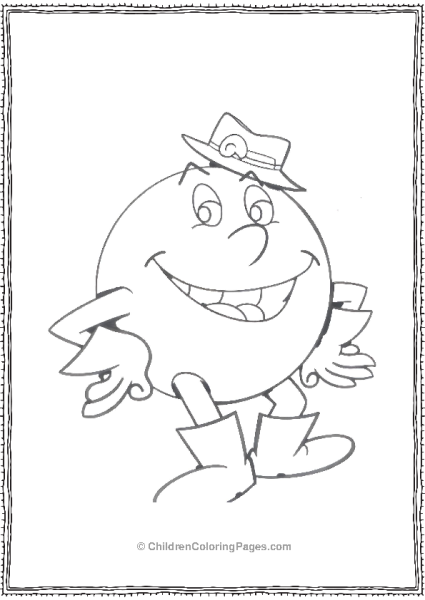 Pacman With Hat Smiling With Arms And Legs Free PDF Printable
