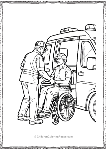 Paramedic Assisting Wheelchair Free PDF Printable