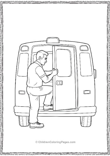 Paramedic Climbing In Back Of Ambulance Free PDF Printable