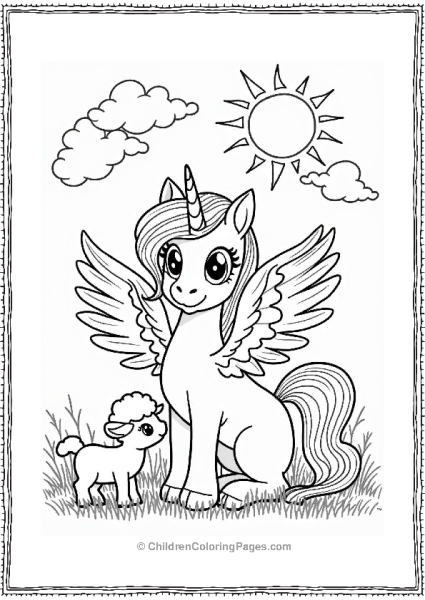 Pegasus And Lamb Playing Hide And Seek Free PDF Printable