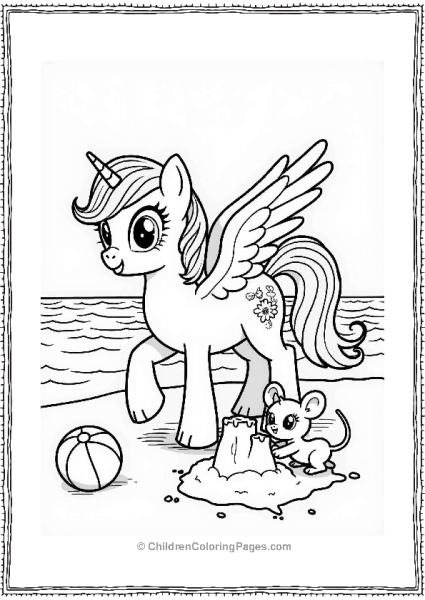 Pegasus And Mouse Building A Sandcastle Free PDF Printable