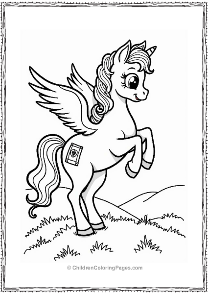 Pegasus Assisting A Pony Free PDF Printable