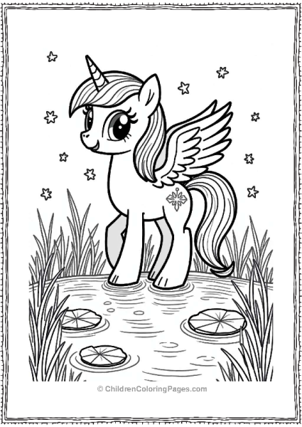 Pegasus By A Shimmering Pond Free PDF Printable