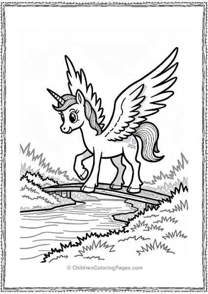 Pegasus Crossing A Bridge Free PDF Printable