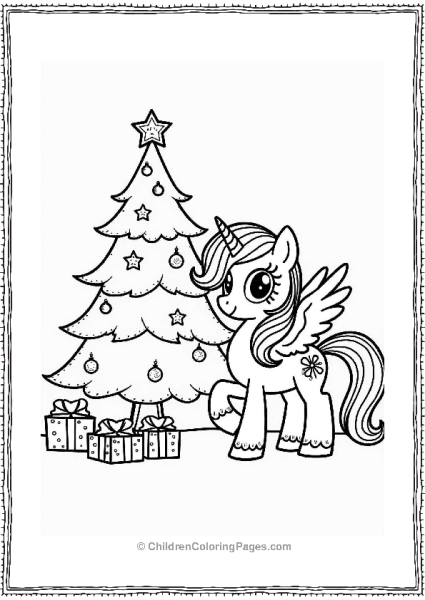 Pegasus Decorating A Christmas Tree Free PDF Printable