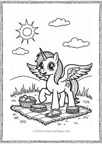 Pegasus Enjoying A Summer Picnic Free PDF Printable