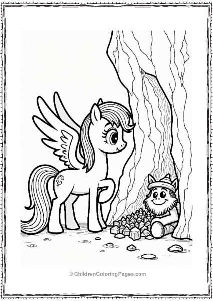 Pegasus Exploring A Magical Cave Free PDF Printable