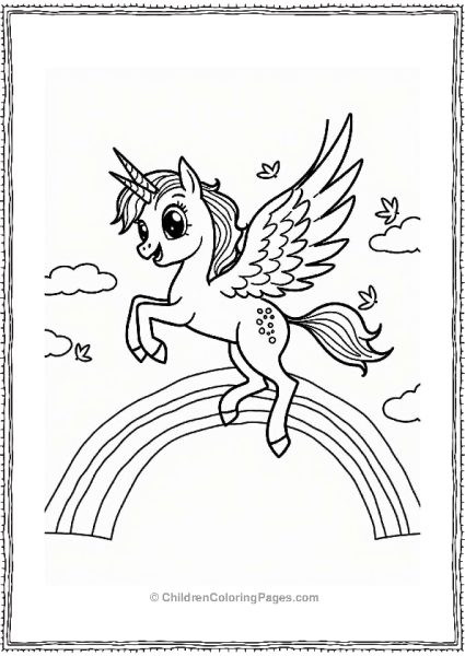 Pegasus Flying Over A Rainbow Free PDF Printable