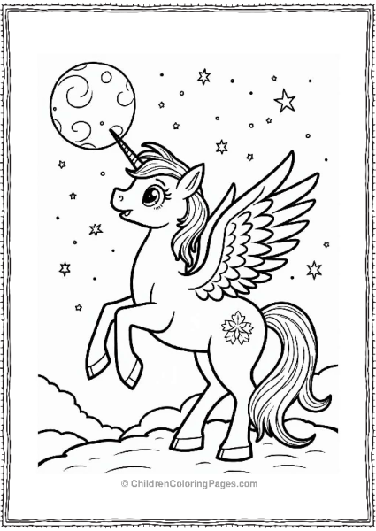 Pegasus Gazing At A Starry Night Free PDF Printable