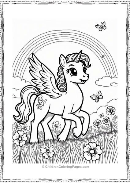 Pegasus In A Field Of Flowers Free PDF Printable