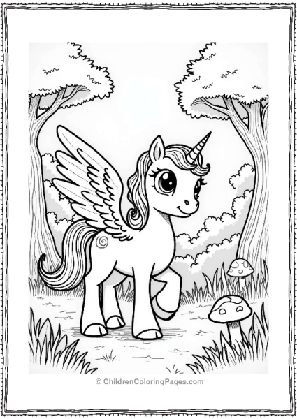 Pegasus In A Mystical Valley Free PDF Printable