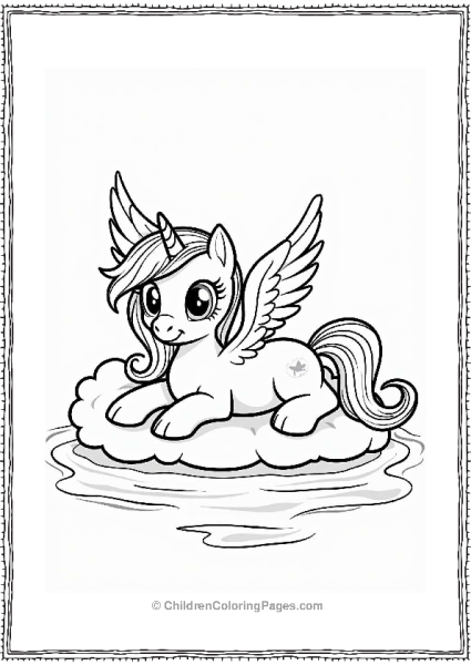 Pegasus Lounging On A Cloud Free PDF Printable