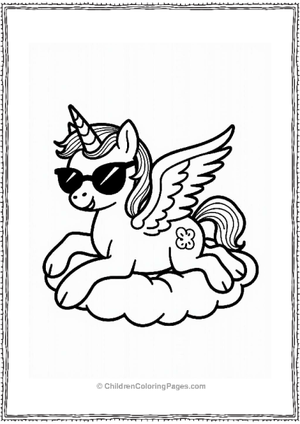 Pegasus Relaxing On A Cloud Free PDF Printable