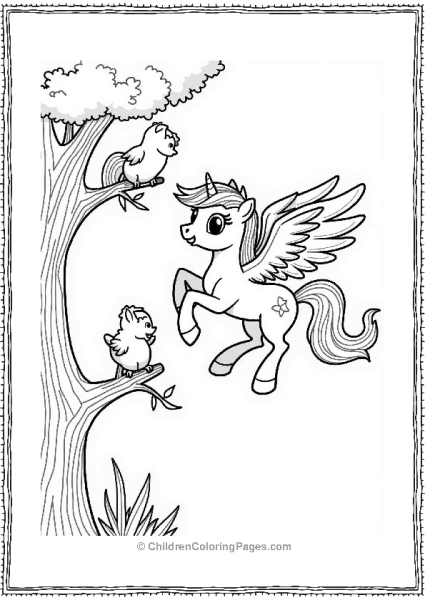 Pegasus Rescuing A Kitten Free PDF Printable