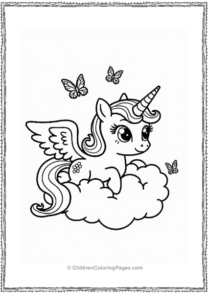 Pegasus Resting On A Cloud Free PDF Printable