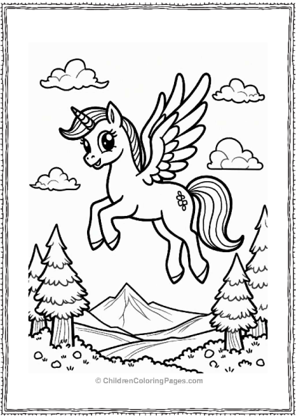 Pegasus Soaring Over A Mystical Valley Free PDF Printable