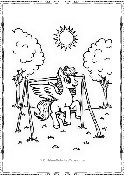 Pegasus Swinging In A Sunny Park Free PDF Printable