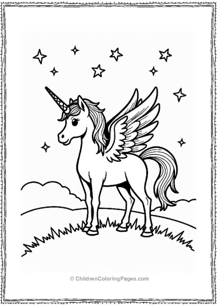 Pegasus With A Starry Crown Free PDF Printable