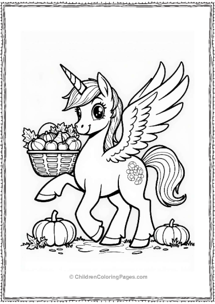 Pegasus With Harvest Basket Free PDF Printable