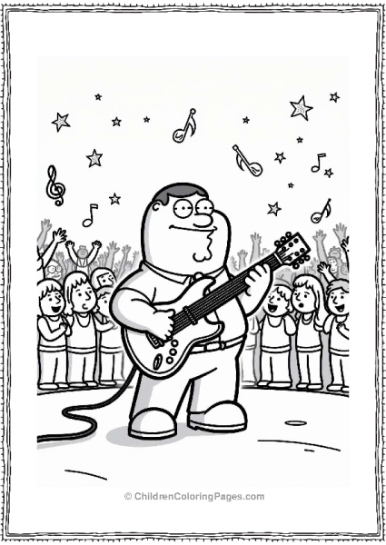 Peter Griffin As A Rock Star Free PDF Printable