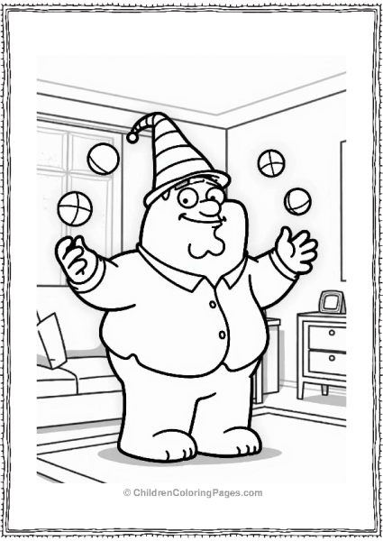 Peter Griffin Juggling In A Silly Hat Free PDF Printable