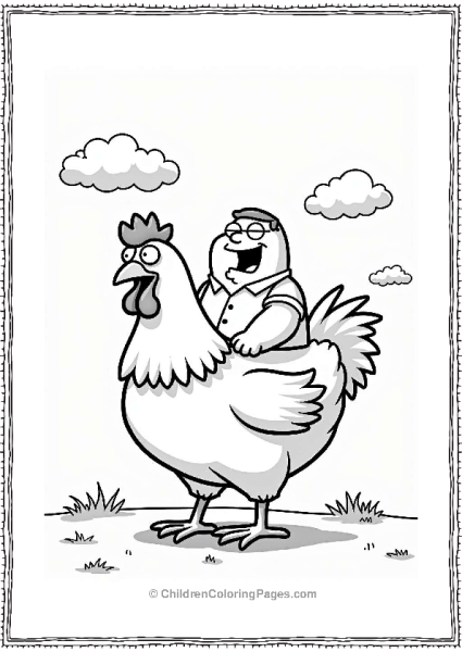 Peter Griffin Riding A Giant Chicken Free PDF Printable