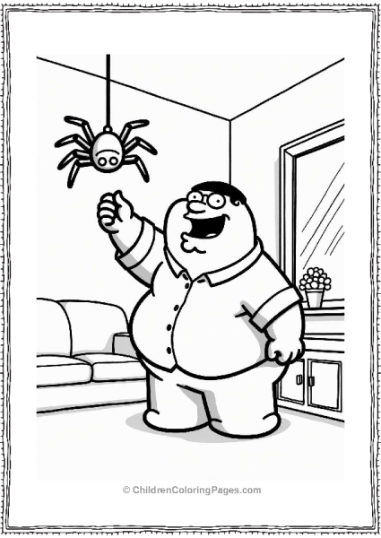 Peter Griffin With Fake Spider Free PDF Printable