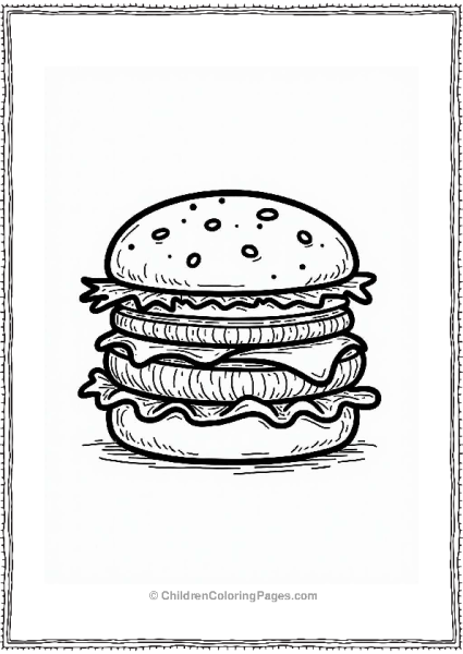 Picasso Style Burger Coloring Page Free PDF Printable