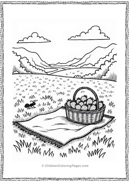 Picnic In A Strawberry Field Free PDF Printable