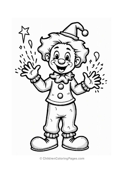 Playful Clown Splashing Paint Free PDF Printable