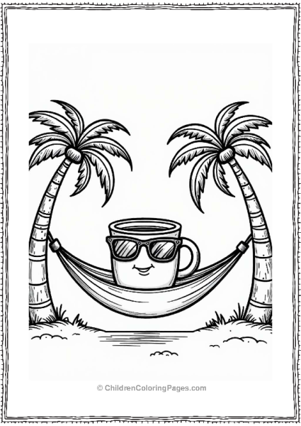 Playful Coffee Cup In A Hammock Free PDF Printable