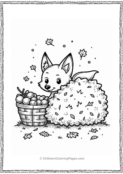 Playful Fox Among Fall Leaves Free PDF Printable