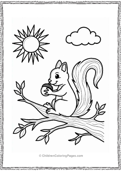 Playful Squirrel In A Sunny Forest Free PDF Printable