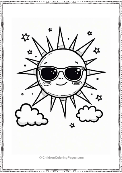 Playful Sun With Sunglasses Free PDF Printable