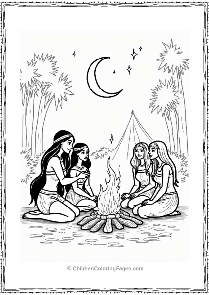 Pocahontas And Friends Around The Campfire Free PDF Printable