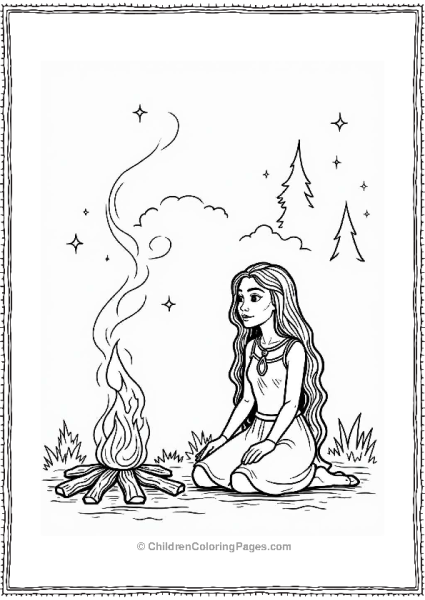 Pocahontas By A Campfire Under Stars Free PDF Printable