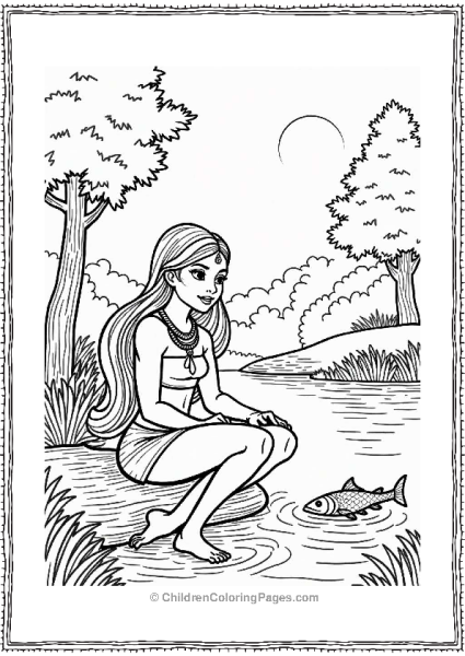 Pocahontas By A Serene Lake Free PDF Printable