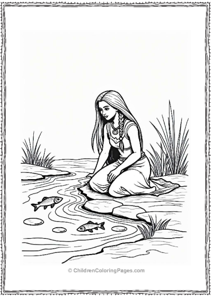 Pocahontas By A Sparkling Stream Free PDF Printable