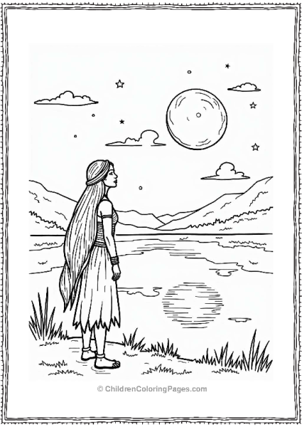 Pocahontas By The Moonlit Lake Free PDF Printable