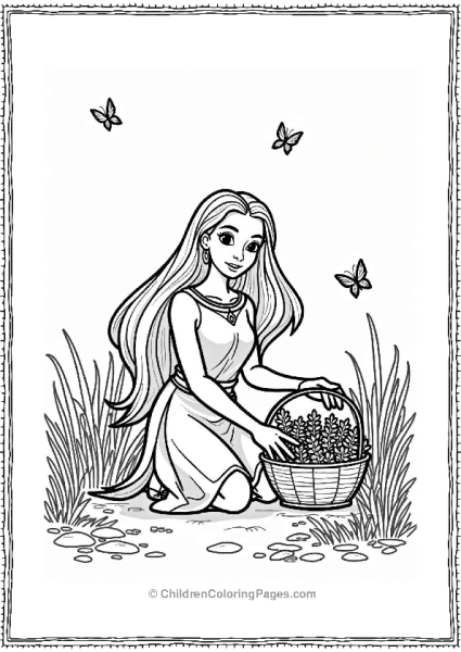 Pocahontas Gathering Herbs In The Forest Free PDF Printable