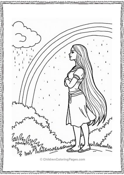 Pocahontas Gazing At A Rainbow Free PDF Printable