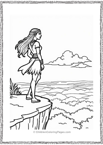 Pocahontas On A Cliff Free PDF Printable