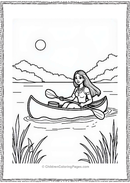 Pocahontas Paddling A Canoe Free PDF Printable