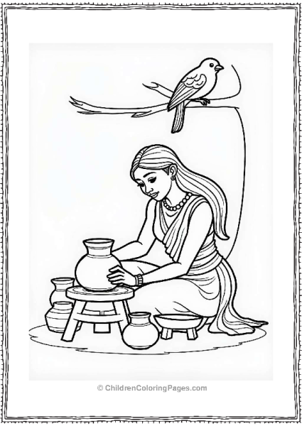 Pocahontas Shaping Clay Pot Free PDF Printable